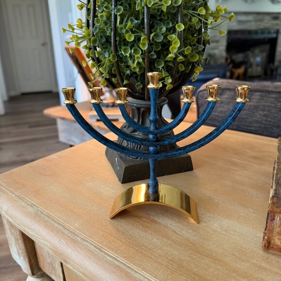 VINTAGE 7 BRANCH MENORAH BY KARSHI - MADE IN JERUSALEM, ISRAEL - Picture 11 of 15